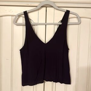Dark Plumb Tie Back Sleeveless Crop Top from Aritzia